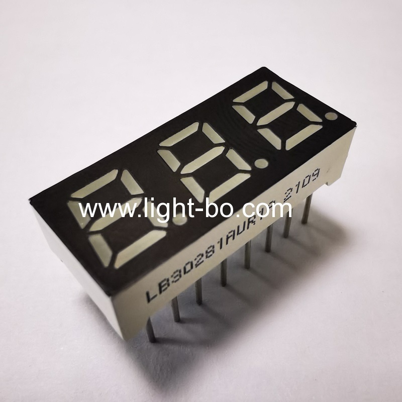 Ultra bright red Triple Digit 7mm (0.28") 7 Segment LED Display Common Anode for Temperature Controller