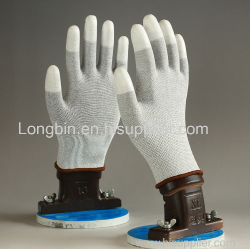 ESD 13 Guage Finger PU Coated Top Fit Gloves for Cleaning Room