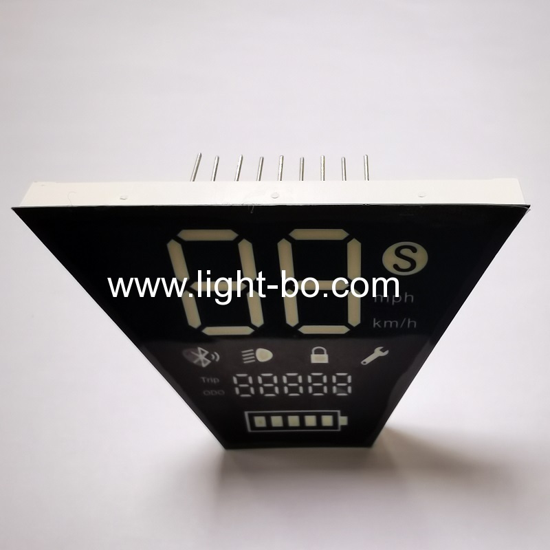 Customized White/Red/Yellow 7 Segment LED Display Module for Electric Motorcycle Vehicle