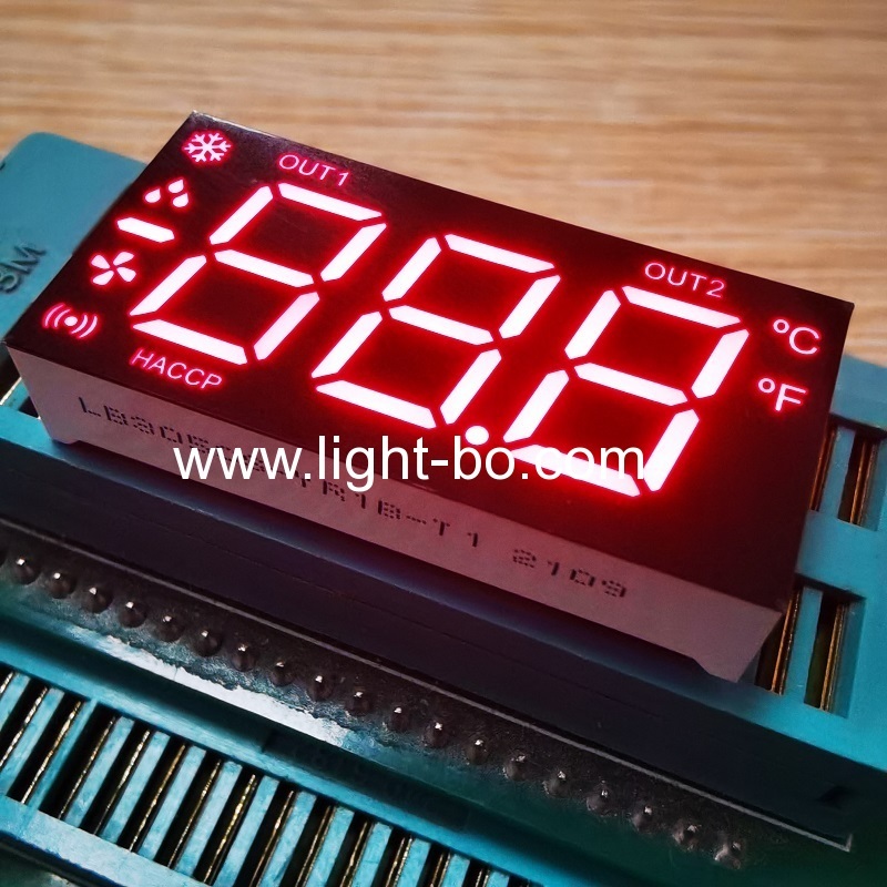 Super bright red common cathode Triple Digit 0.5" 7 Segment LED Display with minus sign for Refrigerator Controller