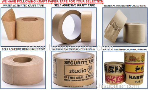 50mmx100M 70mmx100M Adhesive Kraft Paper Packing Sealing Tape Brown