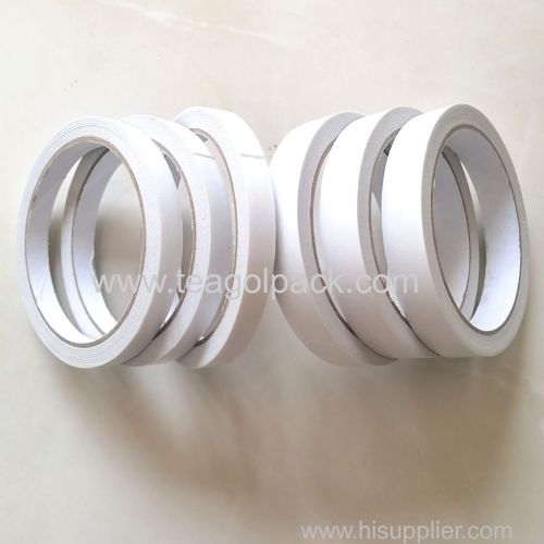 0.08mmx10mmx15M 0.08mmx15mmx15M Double Side Paper Tissue Tape White