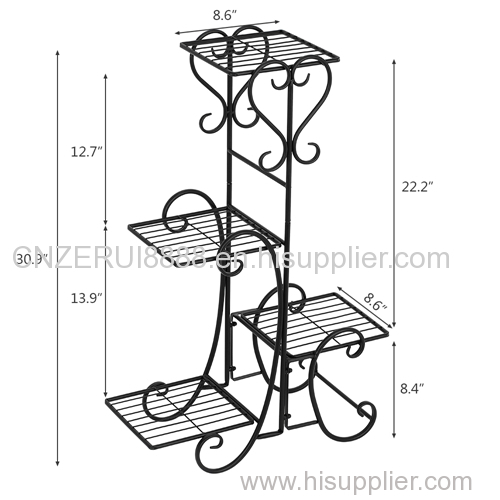 Stylish Metal Wire Decorative Indoor/Outdoor Garden Multi Tiers Flower Plant Holder Display Rack