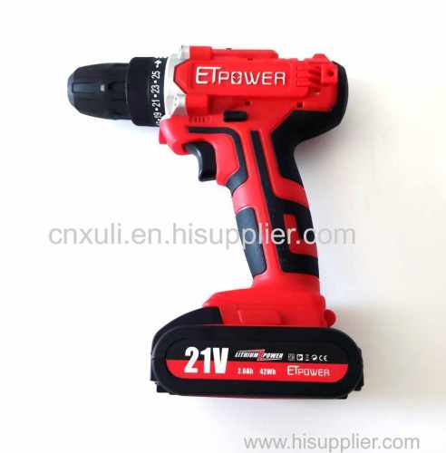 21V ETPOWER Cordless Drill Set Lithium-Ion Electric Power Drill with 2 variable speed Positive Reverse Switch