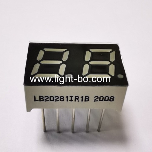 Super bright red 2-Digit 7mm (0.28inch) 7 segment LED Dispaly common anode for Instrument Panel