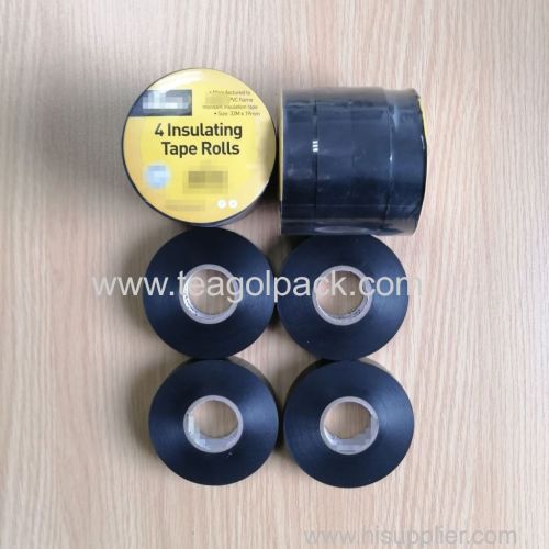 19mmx33m Black 4 Insulating Tape Rolls