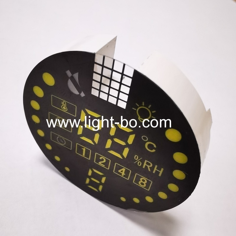 Customized 8 PIN Round Shape Ultra White/Ultra Red 7 Segment LED Display for Humidifier