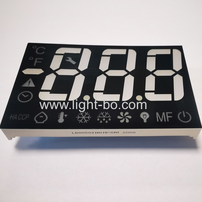 Ultra white Triple Digit 7 Segment LED Display Common anode for Digital Refrigerator Controller