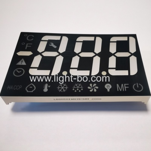 Ultra white Triple Digit 7 Segment LED Display Common anode for digital refrigerator Indicator