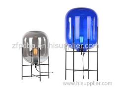 Modern Glass Shade Iron Frame Table Lamp