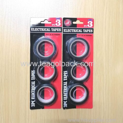3/4"X10yds (19mmx9.13M) 3PCS Electrical Tapes Black