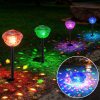 4led RGB Christmas Decorations 2-in-1 Outdoor Lights Solar Powered Pool Lights Color Changing Solar Disco Stake Light