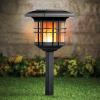 4-in-1 Outdoor Solar LED Square Lantern Garden Patio Landscape Light Solar Flickering Flames wall Light for Lawn Yard Pa