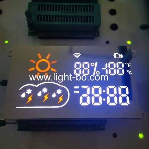 Customized Ultra white/Ultra Red 7 Segment LED Display Module for Bathroom with Mirror Glass