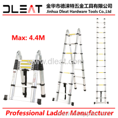 Dleat 2.2m+2.2m Aluminum Double Telescopic Ladder With EN131