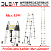 Dleat 2.5m+2.5m Aluminum Double Telescopic Ladder With EN131