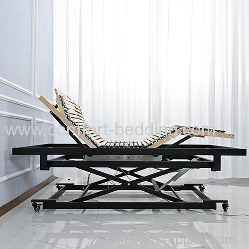 European style all size hi low slat birch adjustable bed with castors