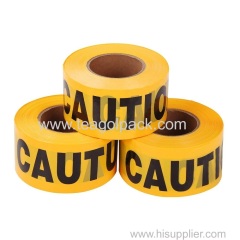 3"x1000feetx2mil (7.62cmx305mx2mil) Yellow Caution Barrier Tape (Yellow Background with Black "Caution Printing) PE Non-