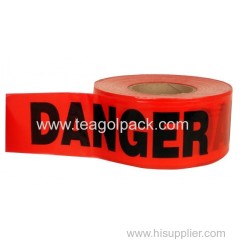 3"x200 feetx4mil Red Danger Tape (Red Background with Black "Danger" Printing) PE Non-Adhesive