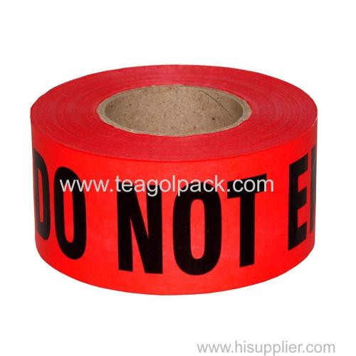 3"x200 feet (3"x60M) Red Danger Barricade Tape ("Danger DO NOT ENTER" Black Printing) PE Non-Adhesive Tape