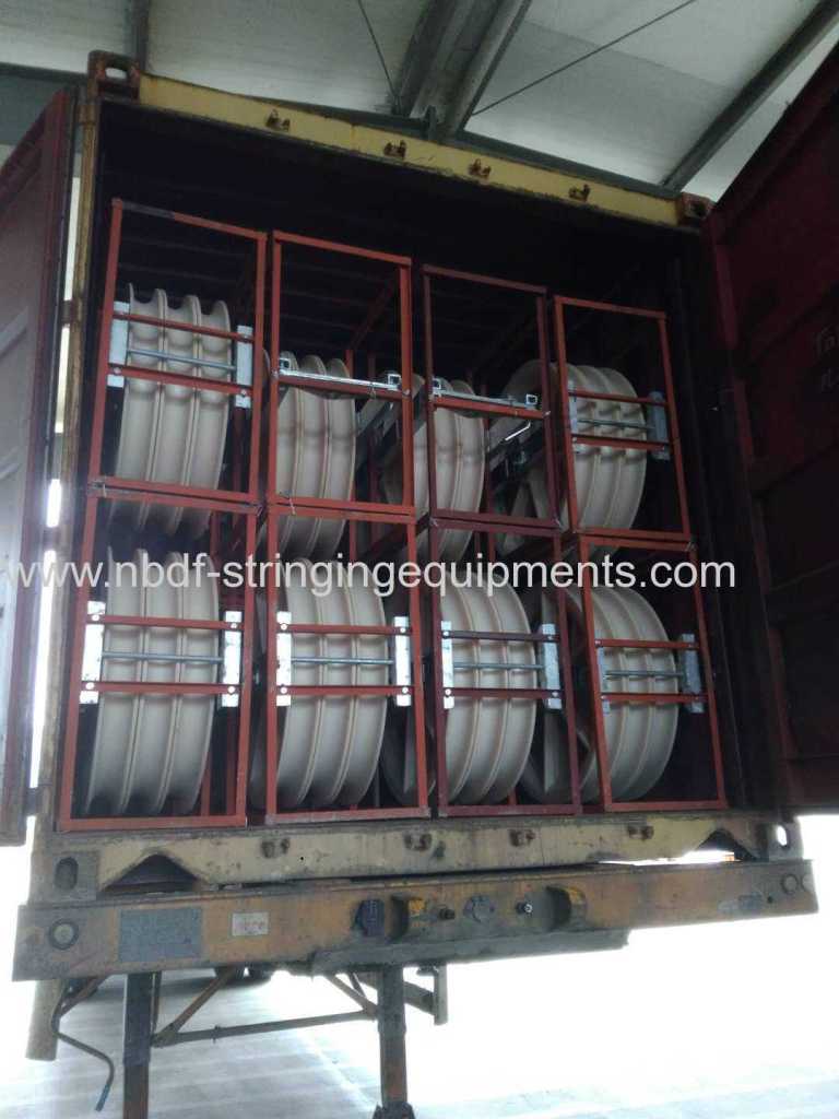 Three Wheels Conductor Stringing Pulleys Blocks exported