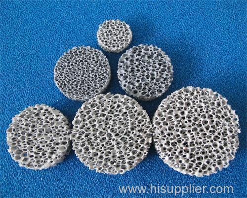 Ceramic silicon carbide foam filters