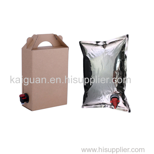 Custom print 1L 3L 5L  coffee juice oil bag in box wine dispenser with valve 