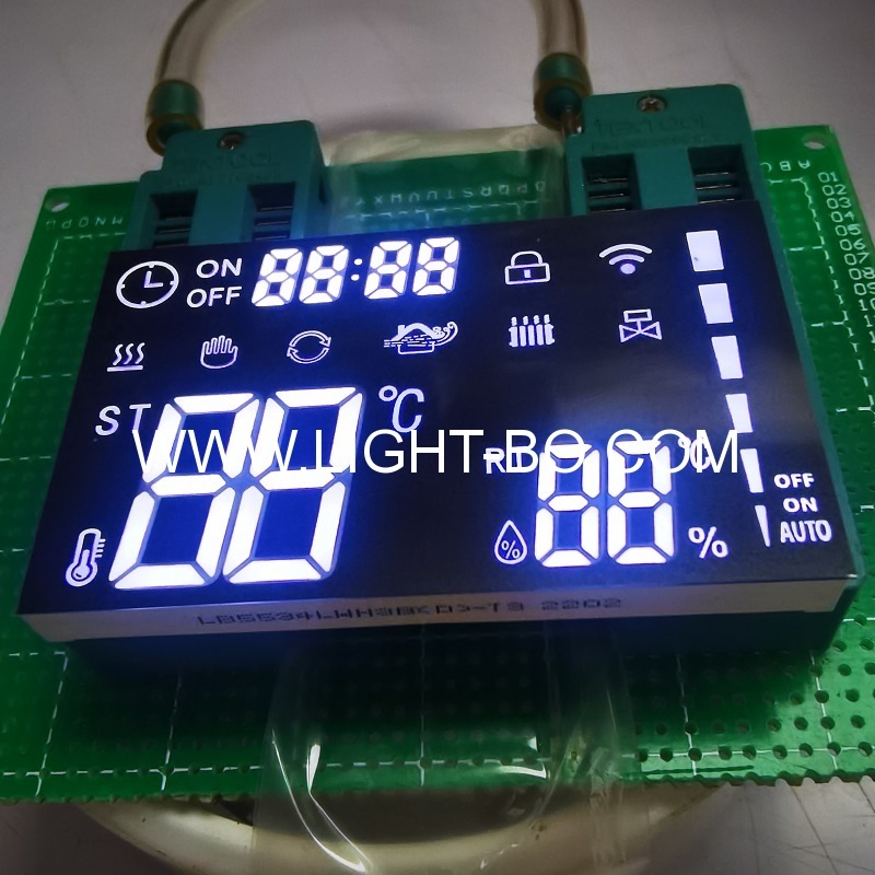 Customized ultra thin white 7 Segment LED Display common cathode for temperature/humidity/timer indicator