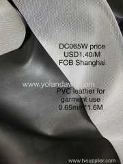 PVC leather for garments use