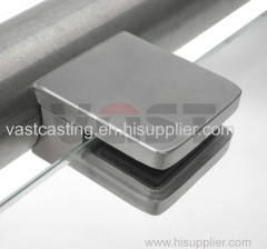 Architectural hardware Stainless steel round back square glass clamp / glass clip for staircase