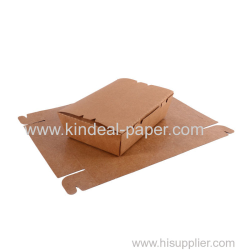 brown Kraft folding paper food box raw material for making food containers and dinner meal box