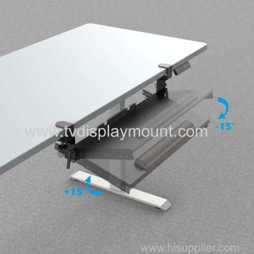 Keyboard Tray Under Desk with C Clamp-Large Size Steady Slide Keyboard Stand No Screw into Desk