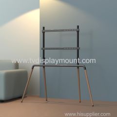 Living Room Furniture Four Legs Mobile Height Adjustable Artistic Easel Studio Wood TV Floor Stand