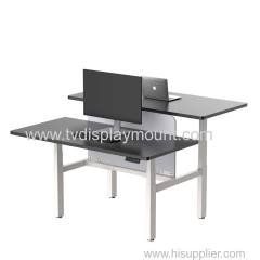 Dual Motor Furniture Height Adjustable Sit To Stand Up Standing Desk Base With 4 Legs 3 Segments