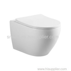 Modern design washdown rimless round porcelain wall hung toilet with water saving