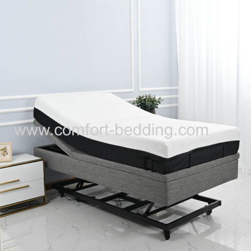 Konfurt Hi-low adjustable bed hi lo hospital bed german okin motor with massage function with castors