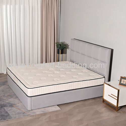 Konfurt Modern Simple Design Bedroom Furniture Fabric Single Queen Bed with Storage