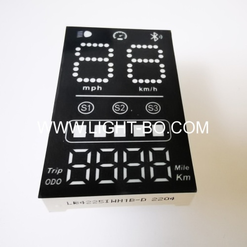 Ultra white customized 7 segment led display module for electric vehicle