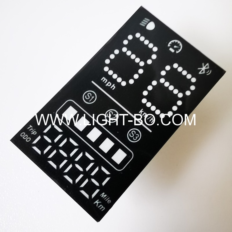 Ultra white customized 7 segment led display module for electric vehicle
