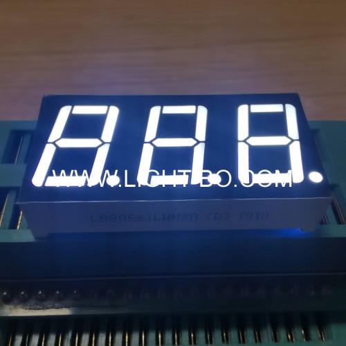 Long pins Triple digit 0.56  ultra white 7 segment led display common cathode for Instrument Panels