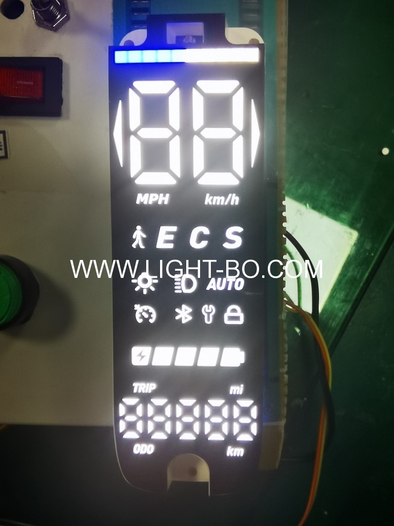 4 PINs Ultra white/blue customized 7 segment led display for Electric bike/Electric behicle