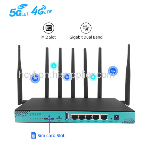 5G Modem Router MTK7621 Gigabit Dual Band 1200Mbps 4G 5G CPE Routers with SIM Card Slot