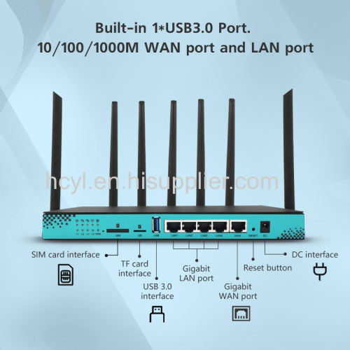 5G Modem Router MTK7621 Gigabit Dual Band 1200Mbps 4G 5G CPE Routers with SIM Card Slot