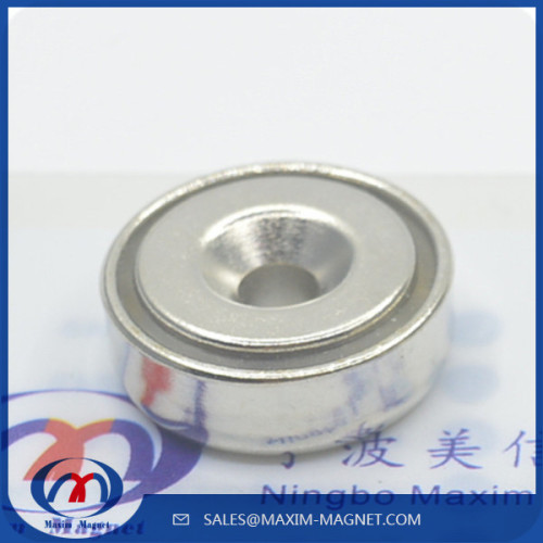 Mounting Pot Magnet encapped Neodydmium magnet with countersunk hole