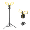 PORTABLE TRIPOD DUAL HEAD RECHARGEABLE LED WORK LIGHT 12000LM COMPATIBLE WITH POWER TOOL BATTERY