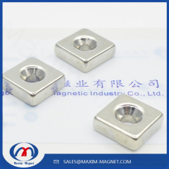 Small but super strong rare earth permanent Neodymium countersunk magnet block