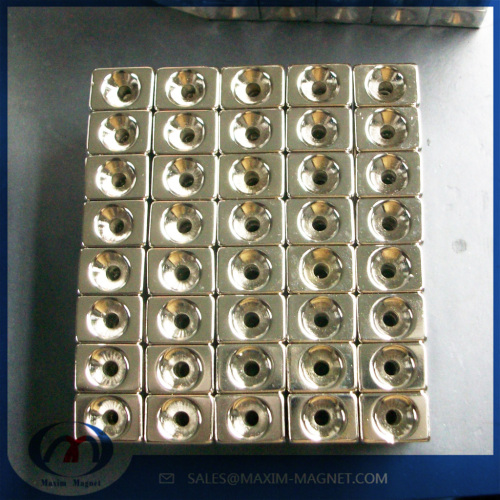 N35 N38 N40 N45 N42 N50 N52 N54 Small Block Neodymium Magnets with taper holes