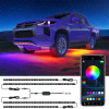 2PCS 1.2M 2PCS 0.9M RGBIC Color LED Car Tube Underglow Body Lights Kit APP Control Waterproof LED Strip Lamps