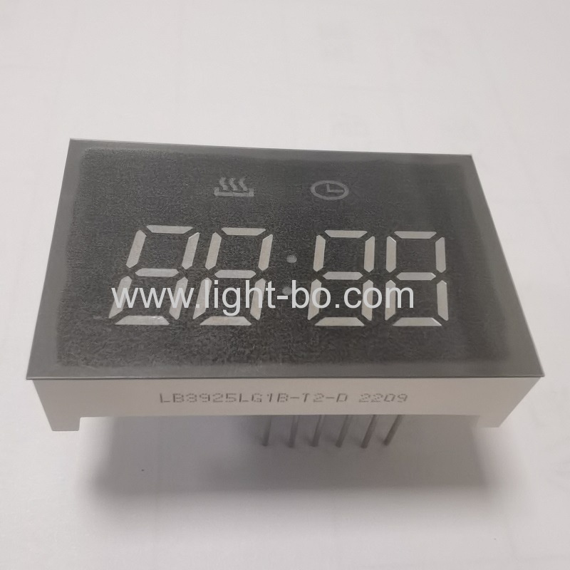 Pure Green 4 Digit 7 Segment LED Clock Display common cathode for mini oven timer