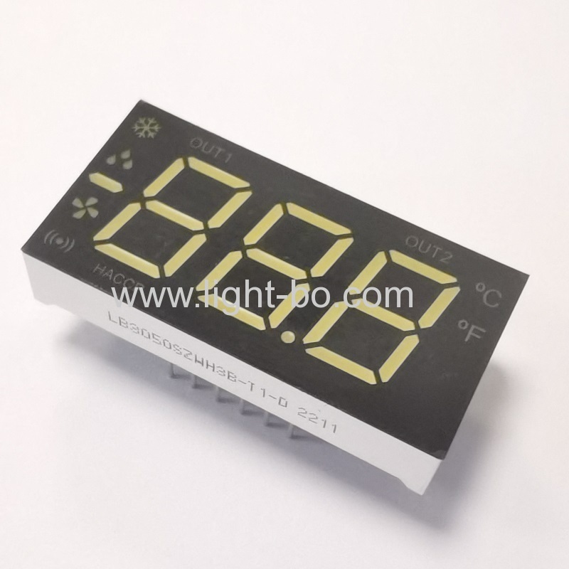 White Triple Digit 7 Segment LED Display common anode for Refrigerator Controller